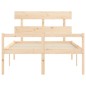 vidaXL Cama de matrimonio personas mayores con cabecero madera maciza vidaXL Cama de matrimonio personas mayores con cabecero madera maciza