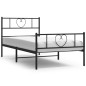 vidaXL Estructura de cama con cabecero y estribo metal negro 80x200 cm vidaXL Estructura de cama con cabecero y estribo metal negro 80x200 cm