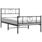 vidaXL Estructura de cama con cabecero y estribo metal negro 80x200 cm vidaXL Estructura de cama con cabecero y estribo metal negro 80x200 cm