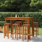 vidaXL Mesa y taburetes altos de jardín 7 pzas madera maciza acacia vidaXL Mesa y taburetes altos de jardín 7 pzas madera maciza acacia