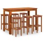 vidaXL Mesa y taburetes altos de jardín 7 pzas madera maciza acacia vidaXL Mesa y taburetes altos de jardín 7 pzas madera maciza acacia