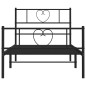 vidaXL Estructura de cama con cabecero y estribo metal negro 80x200 cm vidaXL Estructura de cama con cabecero y estribo metal negro 80x200 cm