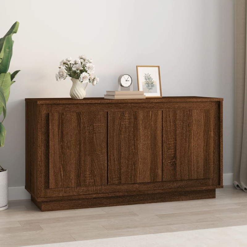 vidaXL Aparador madera contrachapada marrón roble 102x35x55 cm vidaXL Aparador madera contrachapada marrón roble 102x35x55 cm