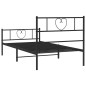 vidaXL Estructura de cama con cabecero y estribo metal negro 80x200 cm vidaXL Estructura de cama con cabecero y estribo metal negro 80x200 cm