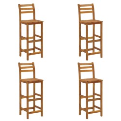 vidaXL Taburetes de cocina 4 unidades madera maciza de acacia
