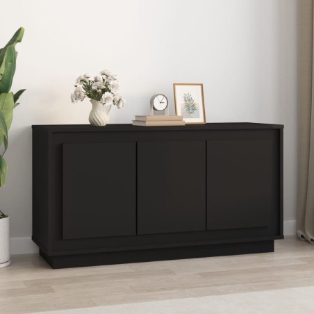 vidaXL Aparador madera contrachapada negro 102x35x55 cm