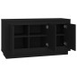 vidaXL Aparador madera contrachapada negro 102x35x55 cm