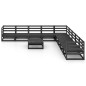 vidaXL Juego de muebles de jardín 10 pzas y cojines negro madera pino vidaXL Juego de muebles de jardín 10 pzas y cojines negro madera pino