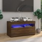 vidaXL Mueble de TV con luces LED roble marrón 75x35x40 cm vidaXL Mueble de TV con luces LED roble marrón 75x35x40 cm