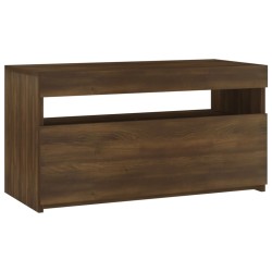 vidaXL Mueble de TV con luces LED roble marrón 75x35x40 cm