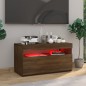 vidaXL Mueble de TV con luces LED roble marrón 75x35x40 cm vidaXL Mueble de TV con luces LED roble marrón 75x35x40 cm