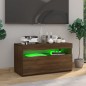 vidaXL Mueble de TV con luces LED roble marrón 75x35x40 cm vidaXL Mueble de TV con luces LED roble marrón 75x35x40 cm