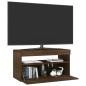 vidaXL Mueble de TV con luces LED roble marrón 75x35x40 cm vidaXL Mueble de TV con luces LED roble marrón 75x35x40 cm