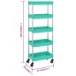 vidaXL Carrito de cocina 5 niveles hierro y ABS turquesa 42x29x128 cm vidaXL Carrito de cocina 5 niveles hierro y ABS turquesa 42x29x128 cm