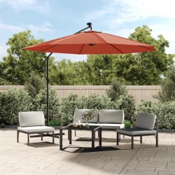 vidaXL Tela de repuesto para sombrilla voladiza terracota 300 cm