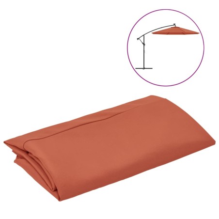 vidaXL Tela de repuesto para sombrilla voladiza terracota 300 cm