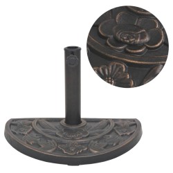 vidaXL Base de sombrilla de resina medio círculo bronce 9 kg