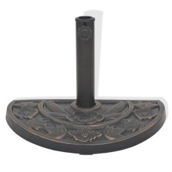 vidaXL Base de sombrilla de resina medio círculo bronce 9 kg