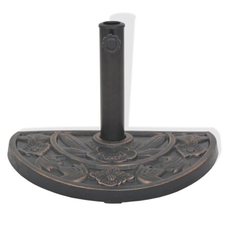 vidaXL Base de sombrilla de resina medio círculo bronce 9 kg