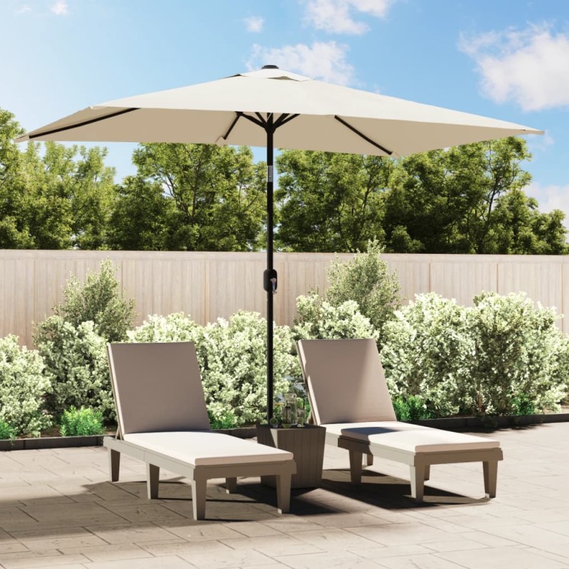 vidaXL Sombrilla rectangular blanco arena 200x300 cm vidaXL Sombrilla rectangular blanco arena 200x300 cm