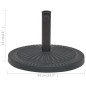 vidaXL Base de sombrilla de resina redonda negro 14 kg vidaXL Base de sombrilla de resina redonda negro 14 kg