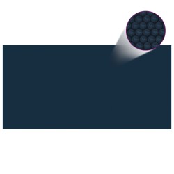 vidaXL Cubierta solar de piscina de PE flotante negro y azul 732x366cm