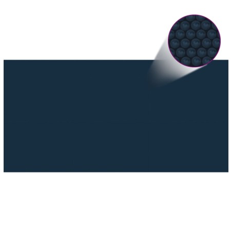 vidaXL Cubierta solar de piscina de PE flotante negro y azul 732x366cm