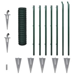 vidaXL Set de euro valla acero verde 10x1,2 m