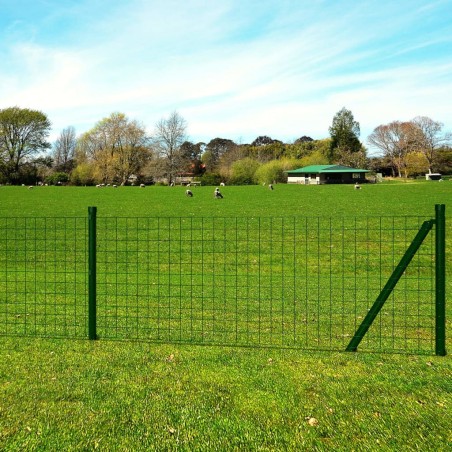vidaXL Set de euro valla acero verde 10x0,8 m