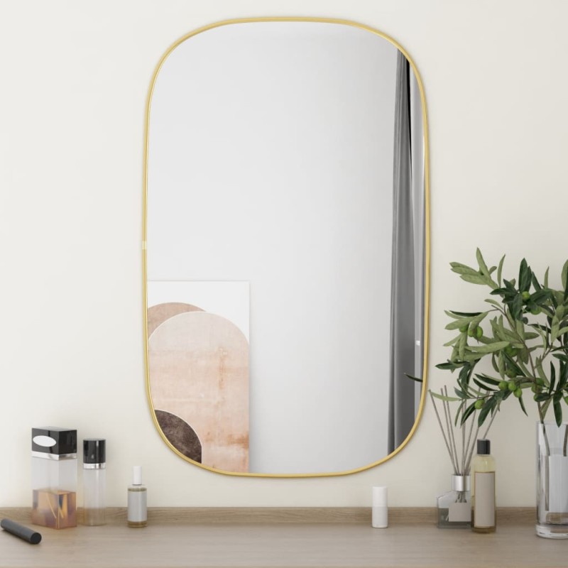 vidaXL Espejo de pared dorado 80x50 cm vidaXL Espejo de pared dorado 80x50 cm