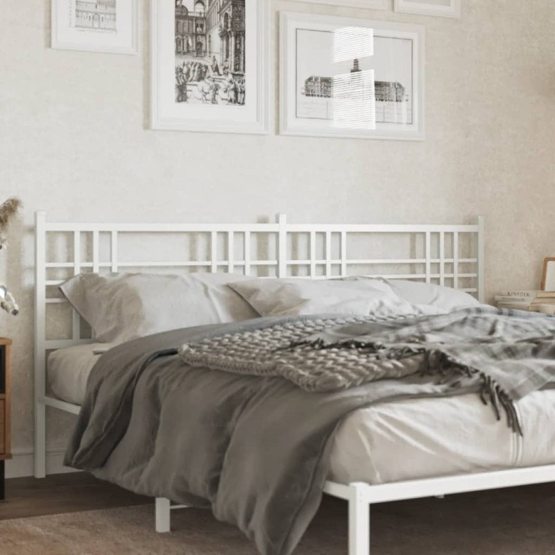 vidaXL Cabecero de metal blanco 200 cm
