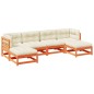 vidaXL Set de sofás jardín 6 pzas con cojines madera pino marrón cera vidaXL Set de sofás jardín 6 pzas con cojines madera pino marrón cera