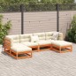 vidaXL Set de sofás jardín 6 pzas con cojines madera pino marrón cera vidaXL Set de sofás jardín 6 pzas con cojines madera pino marrón cera