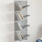 vidaXL Estantería de pared 4 niveles gris hormigón 33x16x90 cm vidaXL Estantería de pared 4 niveles gris hormigón 33x16x90 cm