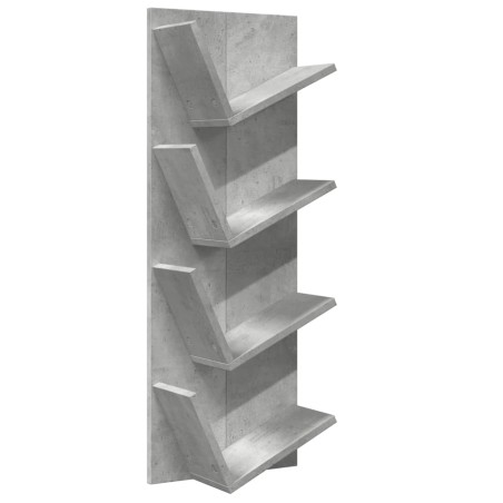 vidaXL Estantería de pared 4 niveles gris hormigón 33x16x90 cm
