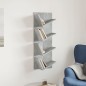 vidaXL Estantería de pared 4 niveles gris hormigón 33x16x90 cm vidaXL Estantería de pared 4 niveles gris hormigón 33x16x90 cm