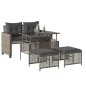vidaXL Set sofás jardín 4 pzas y cojines ratán PE vidrio gris claro vidaXL Set sofás jardín 4 pzas y cojines ratán PE vidrio gris claro