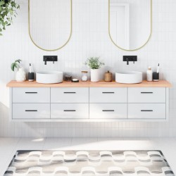 vidaXL Encimera baño madera maciza tratada marrón claro 220x40x(2-4)cm