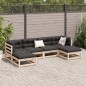 vidaXL Juego de sofás de jardín 6 piezas madera maciza de pino vidaXL Juego de sofás de jardín 6 piezas madera maciza de pino