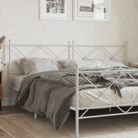 vidaXL Cabecero de metal blanco 200 cm