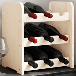 vidaXL Botellero de madera maciza de pino 33x25x37 cm