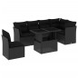 vidaXL Set de sofás de jardín 7 pzas con cojines ratán sintético negro vidaXL Set de sofás de jardín 7 pzas con cojines ratán sintético negro