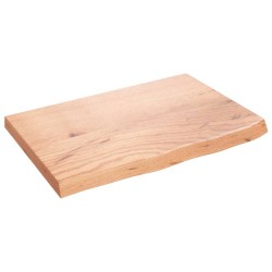 vidaXL Encimera baño madera maciza tratada marrón claro 60x40x(2-4) cm
