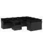 vidaXL Set de sofás de jardín 10 pzas cojines ratán sintético negro vidaXL Set de sofás de jardín 10 pzas cojines ratán sintético negro
