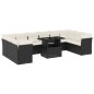 vidaXL Set de sofás de jardín 11 pzas y cojines ratán sintético negro vidaXL Set de sofás de jardín 11 pzas y cojines ratán sintético negro