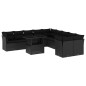 vidaXL Set de sofás de jardín 11 pzas y cojines ratán sintético negro vidaXL Set de sofás de jardín 11 pzas y cojines ratán sintético negro