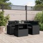 vidaXL Set de muebles de jardín 5 pzas y cojines ratán sintético negro vidaXL Set de muebles de jardín 5 pzas y cojines ratán sintético negro