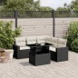 vidaXL Set de sofás de jardín 6 piezas y cojines ratán sintético negro vidaXL Set de sofás de jardín 6 piezas y cojines ratán sintético negro