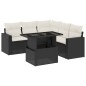 vidaXL Set de sofás de jardín 6 piezas y cojines ratán sintético negro vidaXL Set de sofás de jardín 6 piezas y cojines ratán sintético negro