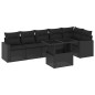 vidaXL Set de sofás de jardín 7 pzas con cojines ratán sintético negro vidaXL Set de sofás de jardín 7 pzas con cojines ratán sintético negro